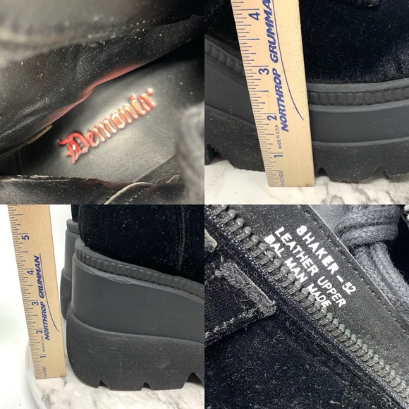 Demonia Velvet Technopagan Lace Up Mega Platform Chunky Boots 10-10.5 Goth Punk - Picture 14 of 16